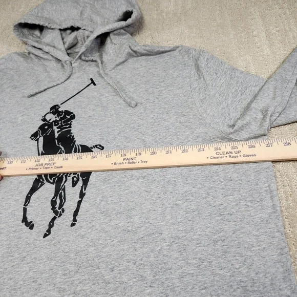 Polo Ralph Lauren Hoodie Men XXL Big Pony Gray Lightweight Hooded Shirt Cotton - Picture 4 of 9